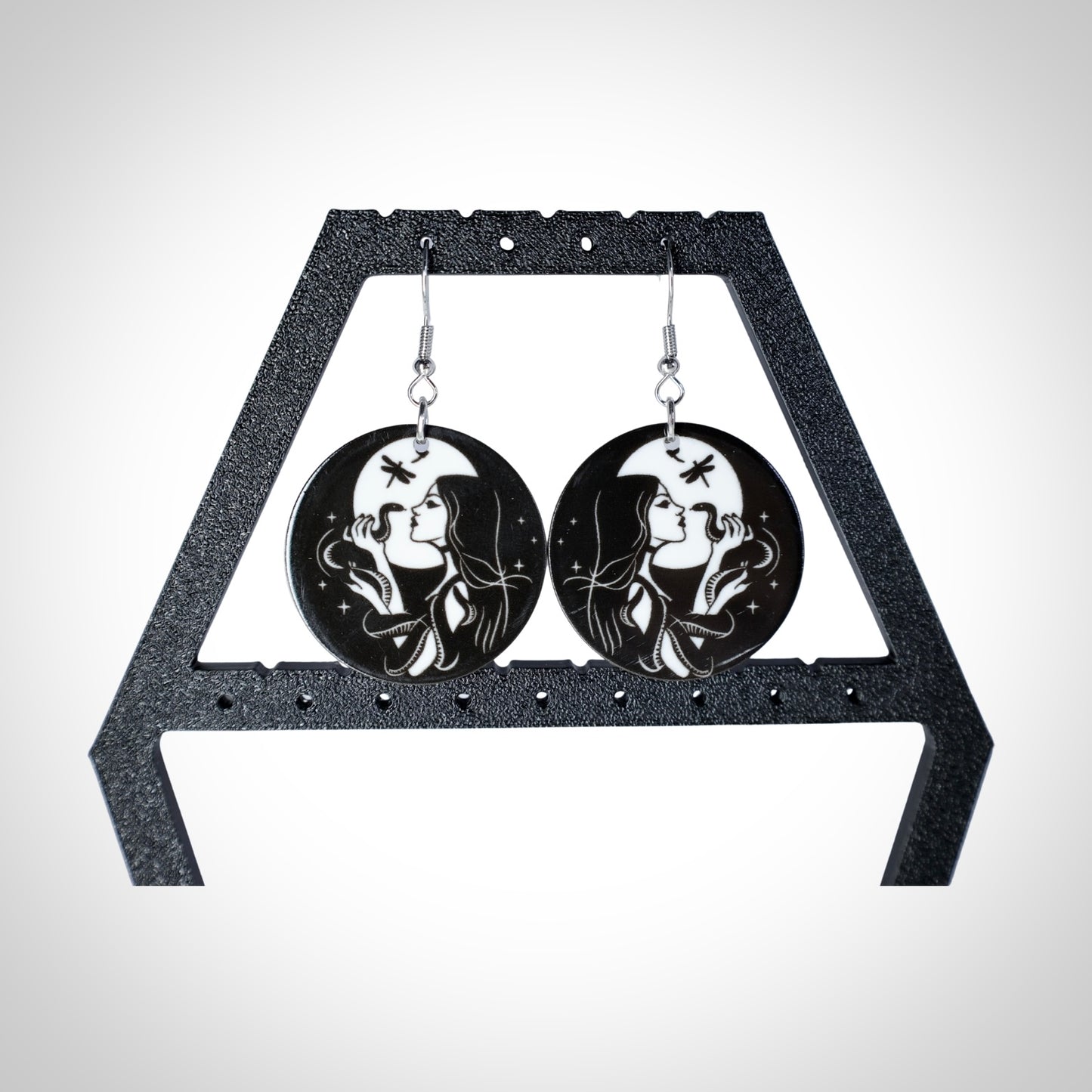 Goth Snake Girl Earrings