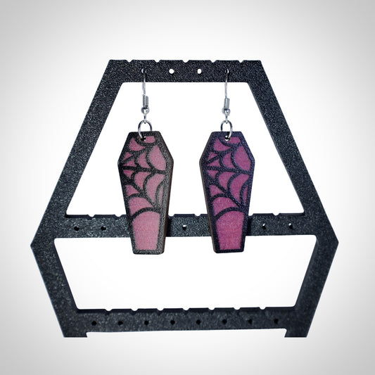 Spider Web Coffin Earrings