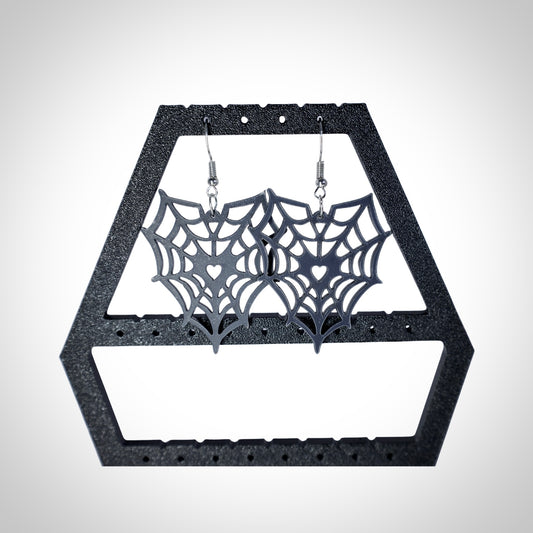 Spider Web Heart Earrings